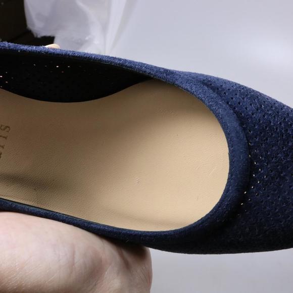 Incastrana 55mm navy blue Perforated Padded Insole Round pumps d509 - Picture 7 of 11
